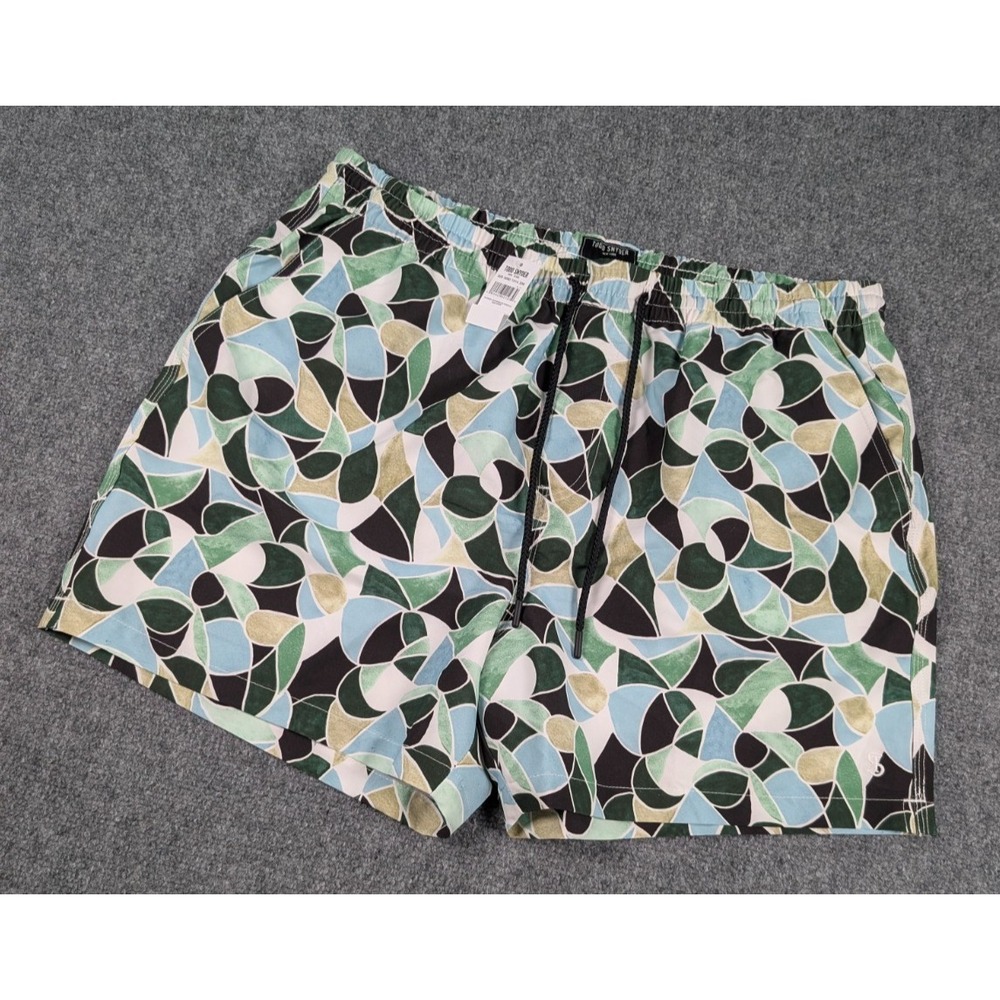 Todd Snyder Swim Shorts‎ Mens XL Green Geo Abstract Mesh Lined NWT